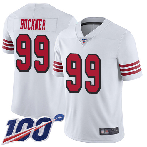 San Francisco 49ers Limited White Men DeForest Buckner NFL Jersey #99 100th Season Vapor Untouchable->youth nfl jersey->Youth Jersey